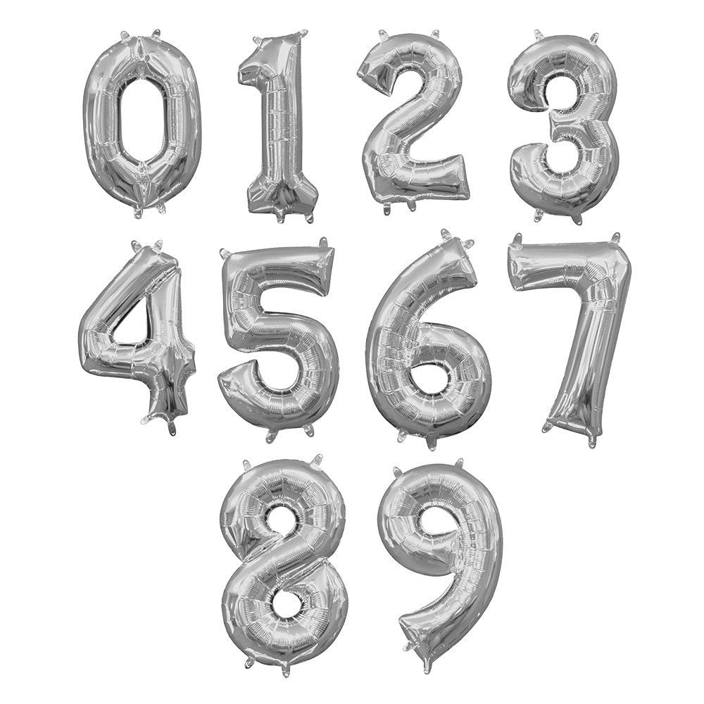 Anagram 78539 16 in. Number 9 Silver Shape Air Fill Foil Balloon