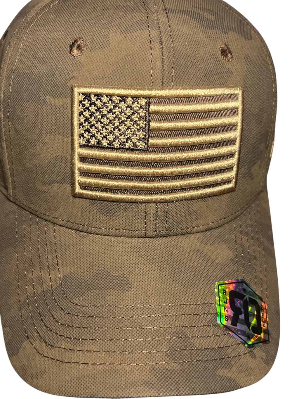 Runs Deep Tactical American Flag Snapback Cap - RDUSA18 - BROWN CAMO - NEW/RARE