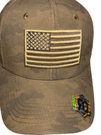 Runs Deep Tactical American Flag Snapback Cap - RDUSA18 - BROWN CAMO - NEW/RARE