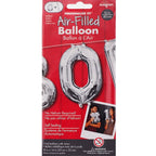 Anagram 16 in. Number 0 Silver Shape Air Fill Foil Balloon