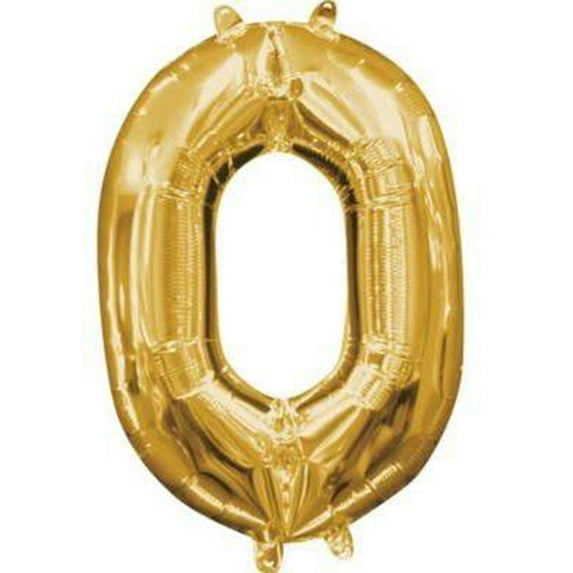 Anagram  16 in. Number 0 Gold Shape Air Fill Foil Balloon