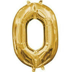 Anagram  16 in. Number 0 Gold Shape Air Fill Foil Balloon