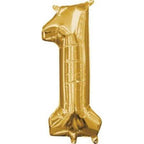 Anagram 16 in. Number 1 Gold Shape Air Fill Foil Balloon