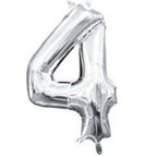 Anagram 16 in. Number 4 Silver Shape Air Fill Foil Balloon