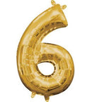 Anagram  16 in. Number 6 Gold Shape Air Fill Foil Balloon