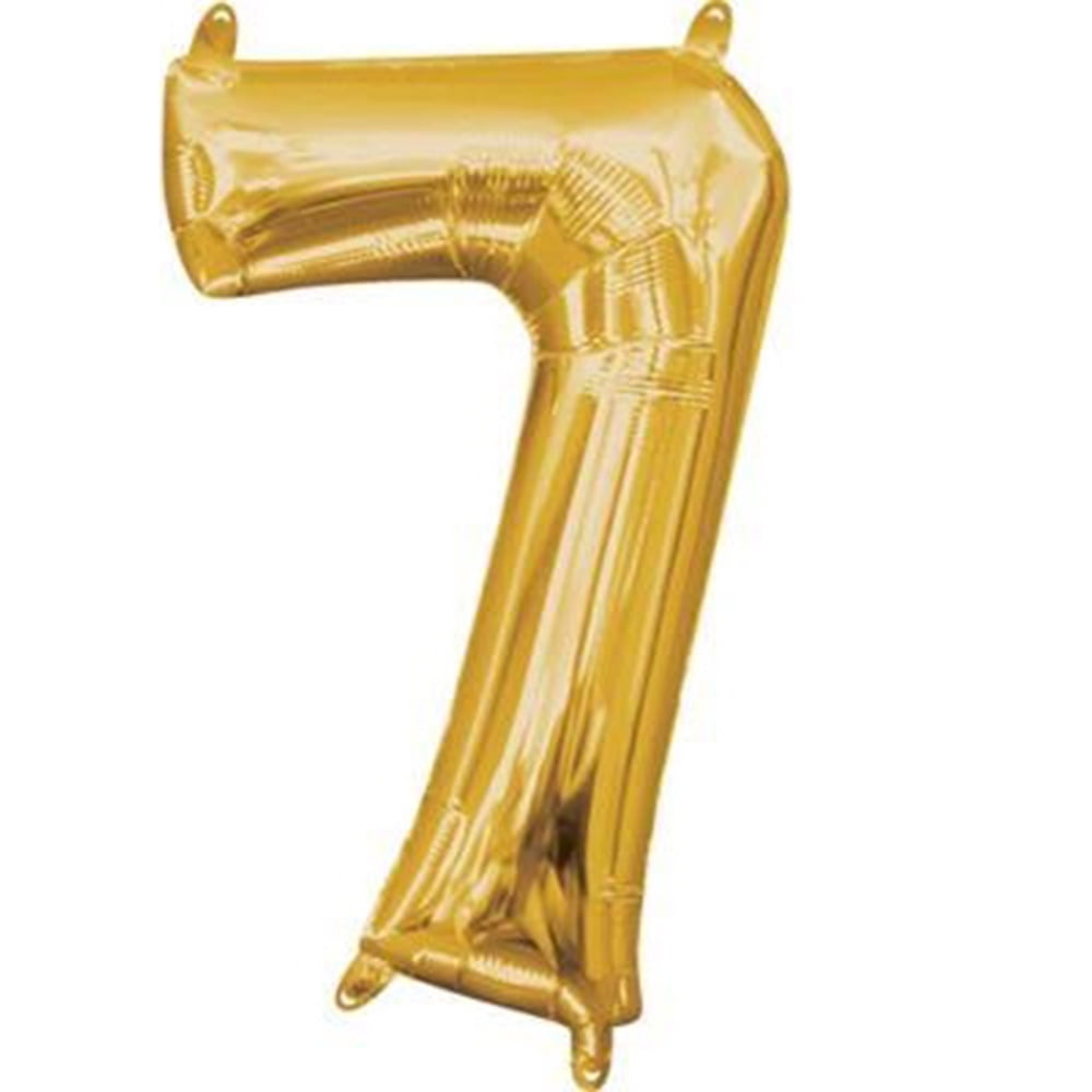 Anagram 16 in. Number 7 Gold Shape Air Fill Foil Balloon