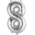 Anagram 16 in. Number 8 Silver Shape Air Fill Foil Balloon