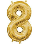 Anagram 16 in. Number 8 Gold Shape Air Fill Foil Balloon