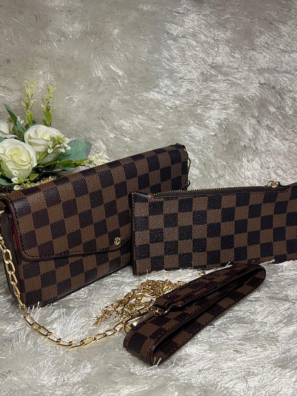 LVV Brown Red Handbag