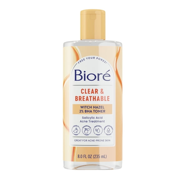 Bioré Clear & Breathable Witch Hazel Facial Toner, for Acne Prone Skin, HSA/FSA Approved, 8 fl oz
