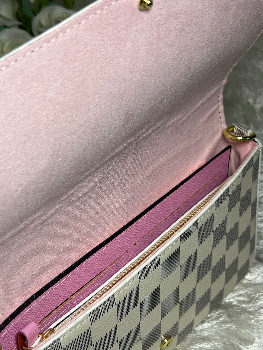 Pink White LLV Handbag Damaged