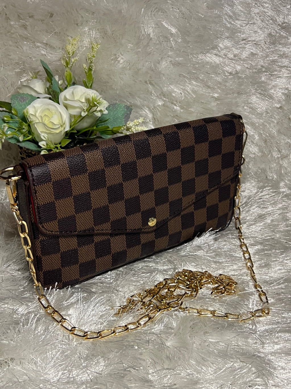 LVV Brown Red Handbag