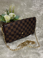 LVV Brown Red Handbag