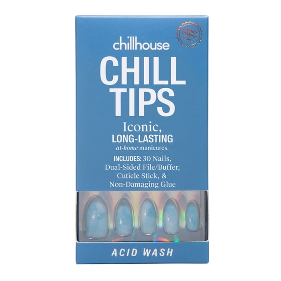 Chillhouse Chill Tips Press On Nails, Acid Wash, Almond Style, 30 Count