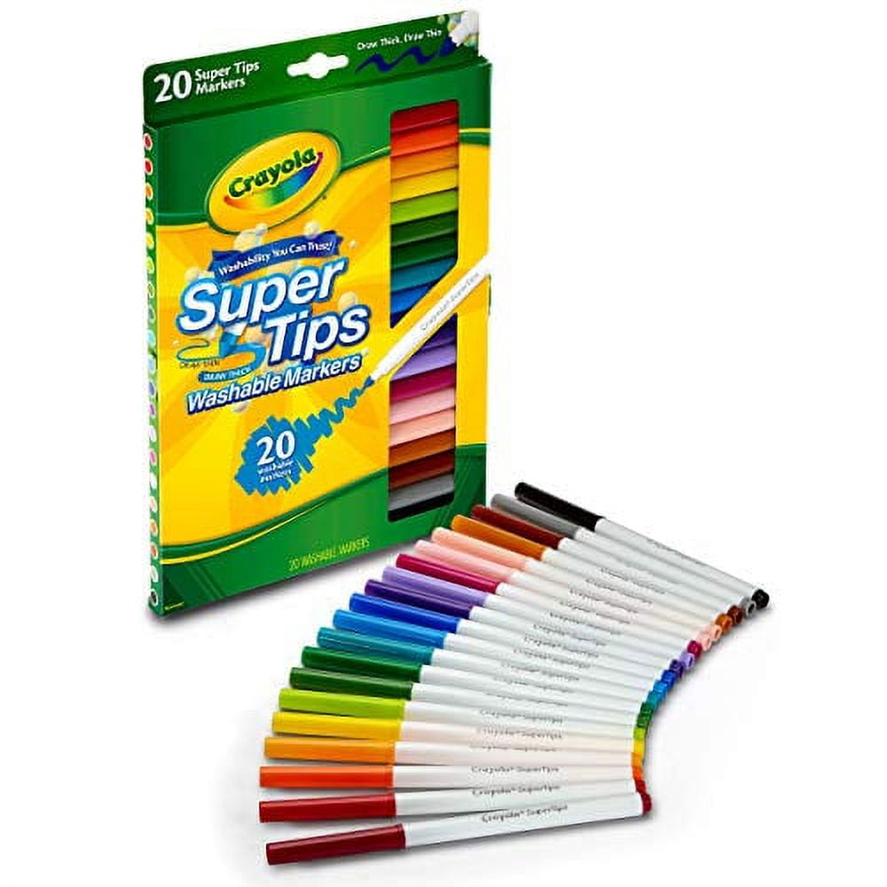 Crayola Super Tips Markers, Washable Markers, Assorted Colors, 20 Count, "Pack" 2