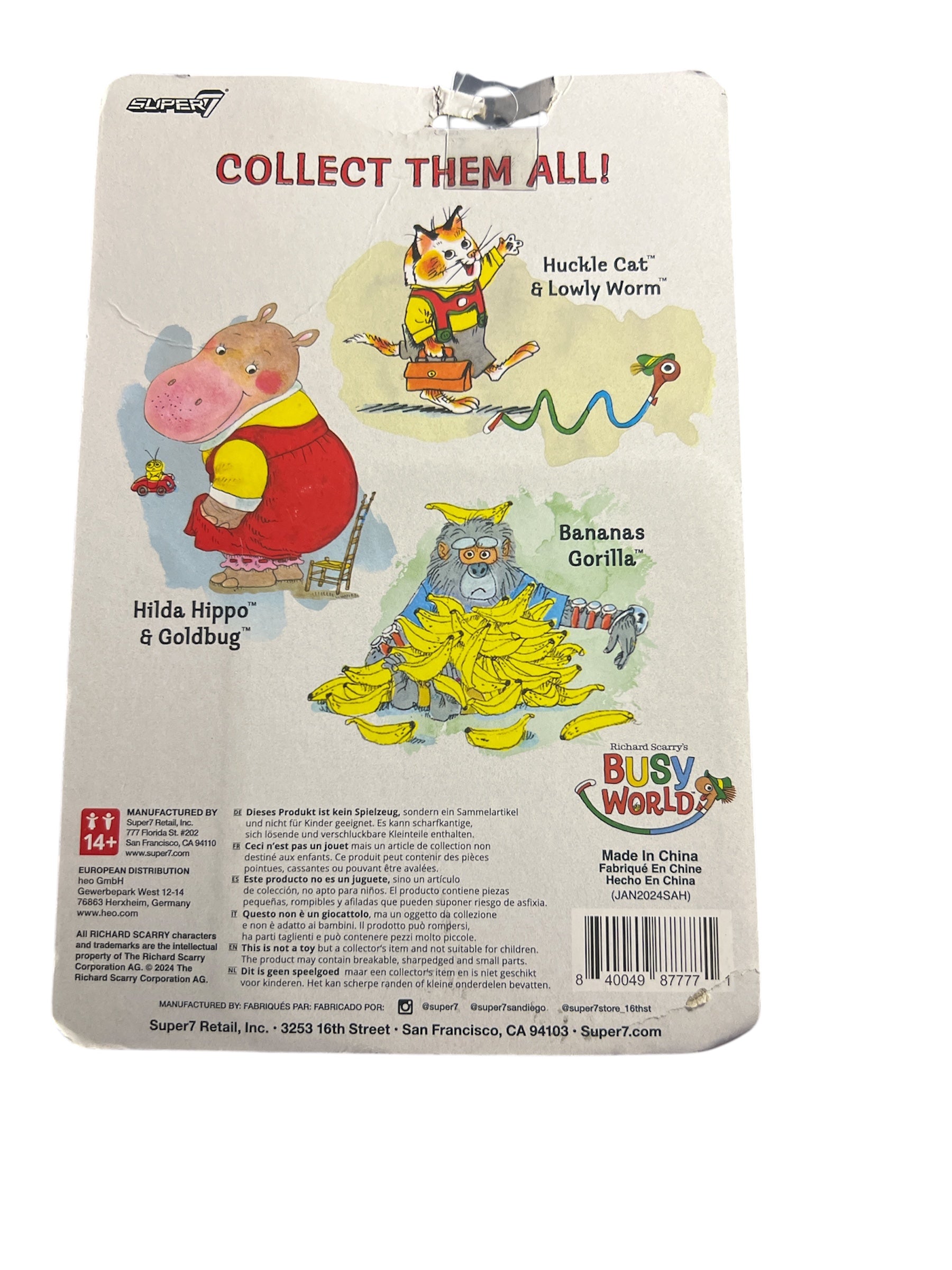 Super7 - Richard Scarry - Reaction Wv1 - Huckle Cat, Super7, Gifts