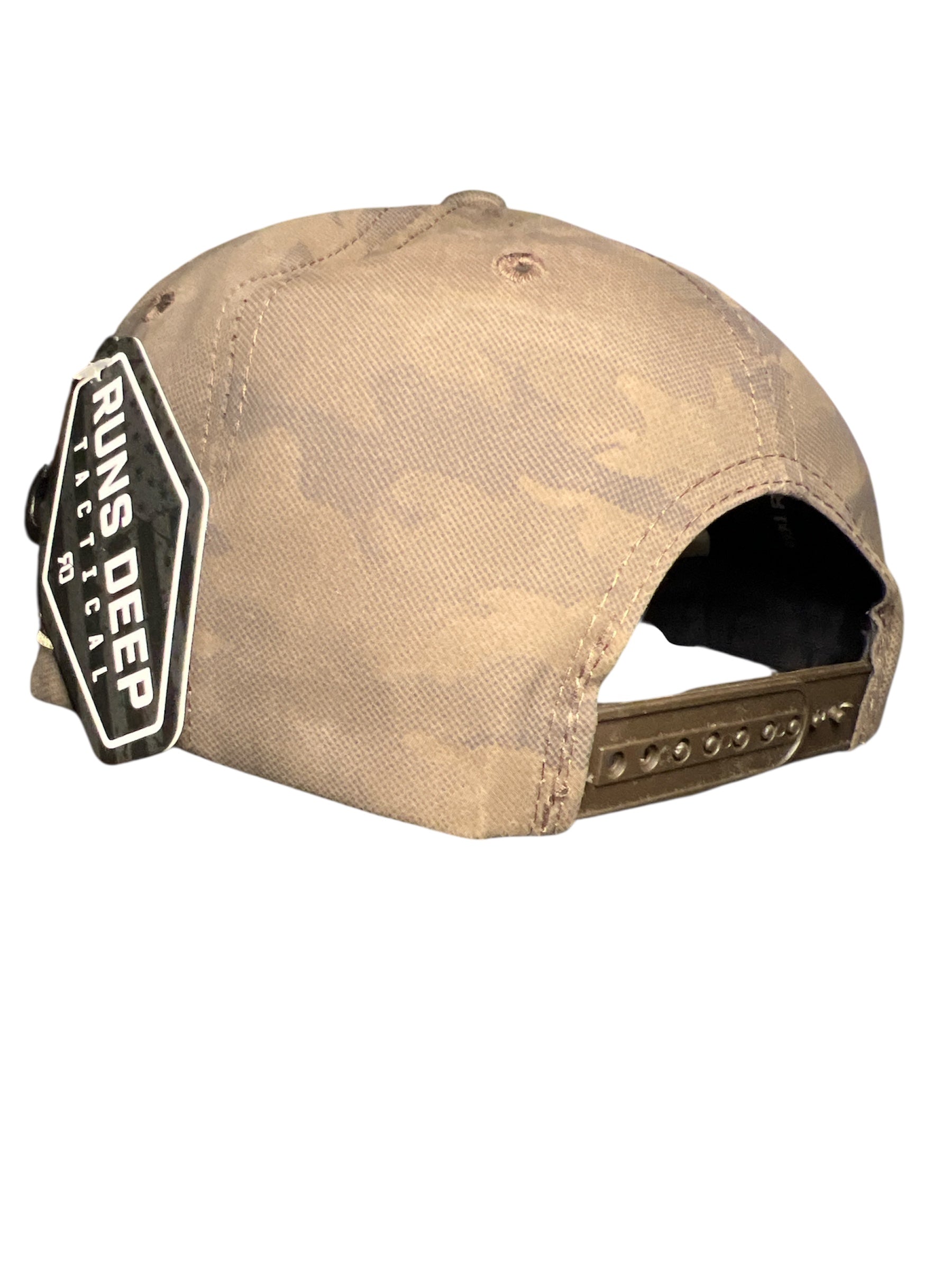 Runs Deep Tactical American Flag Snapback Cap - RDUSA18 - BROWN CAMO - NEW/RARE