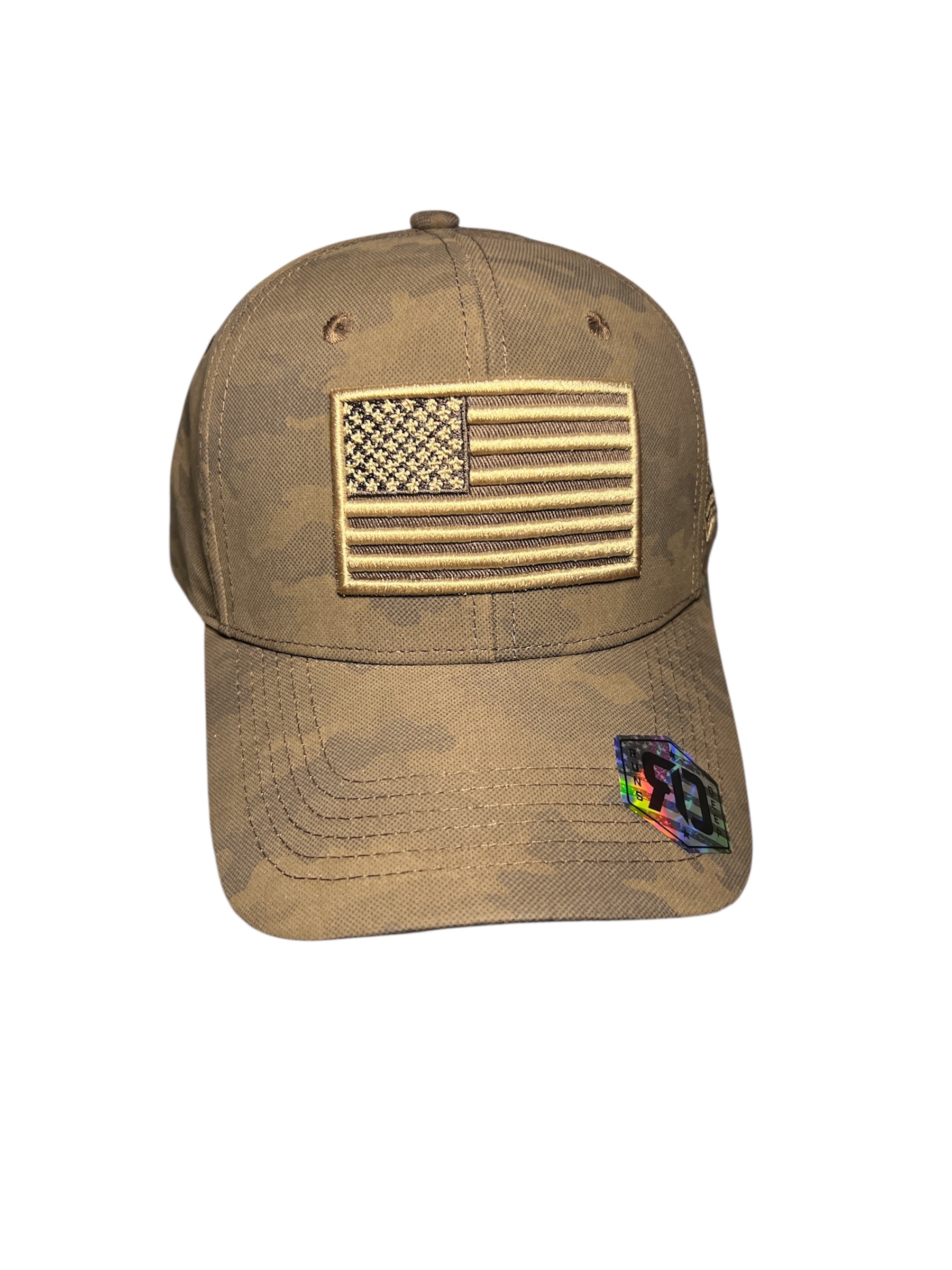 Runs Deep Tactical American Flag Snapback Cap - RDUSA18 - BROWN CAMO - NEW/RARE