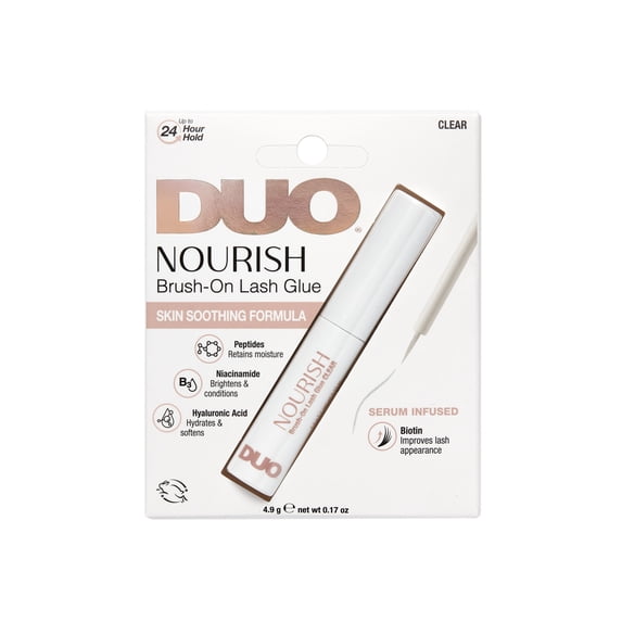 DUO Nourish False Eyelash Adhesive Brush-On Glue, Clear, 0.17 oz