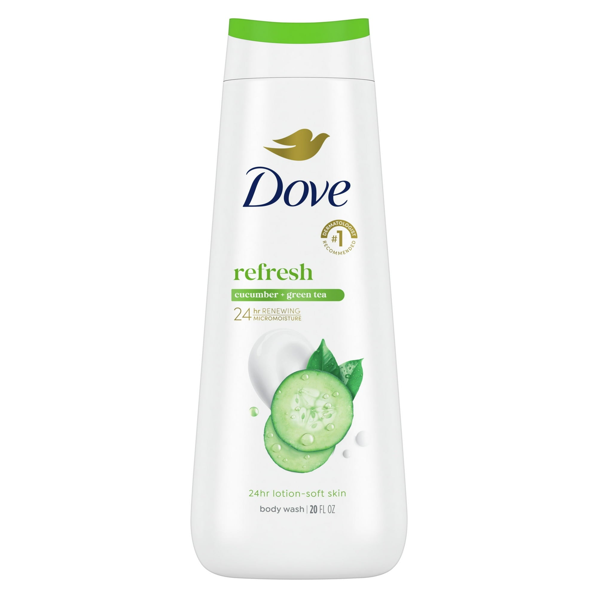 Dove Body Wash for Women Moisturizing Refresh Cucumber & Green Tea Cleanser All Skin, 20 oz