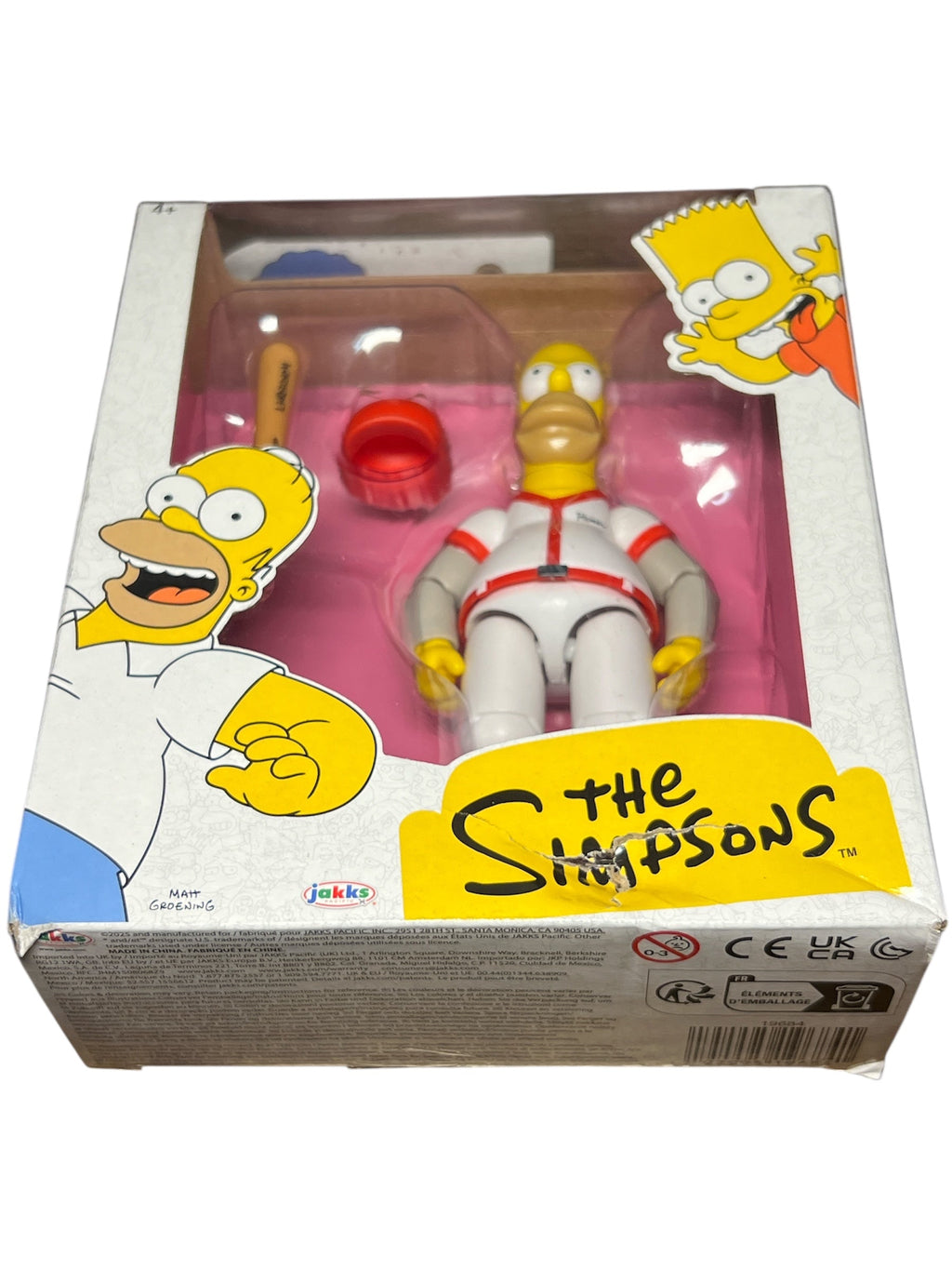 The Simpsons 5" Action Figure Baseball Homer with Bat and Removable Helmet Accessories Collectible Figure from Jakks Pacific's Wave #3 DAMAGE BOX