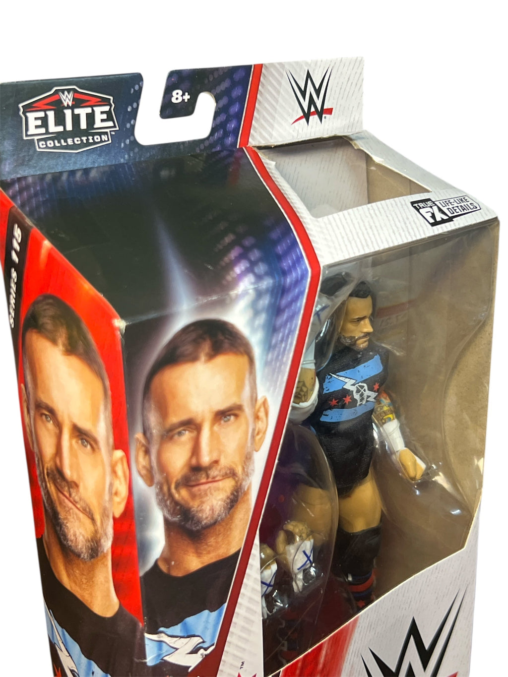 WWE Elite CM Punk Action Figure, Series #115 6-inch Collectible with Articulation & Accessories DAMAGED BOX