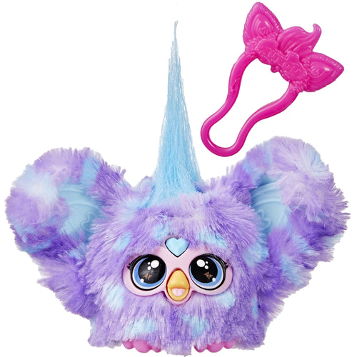 Furby Furblets Groo-Vee Mini Electronic Plush Toy for Girls & Boys, School Backpack Charms, 6+