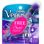 Gillette Venus Swirl Razor Cartridge with Handle, 4 Count