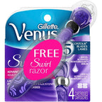 Gillette Venus Swirl Razor Cartridge with Handle, 4 Count