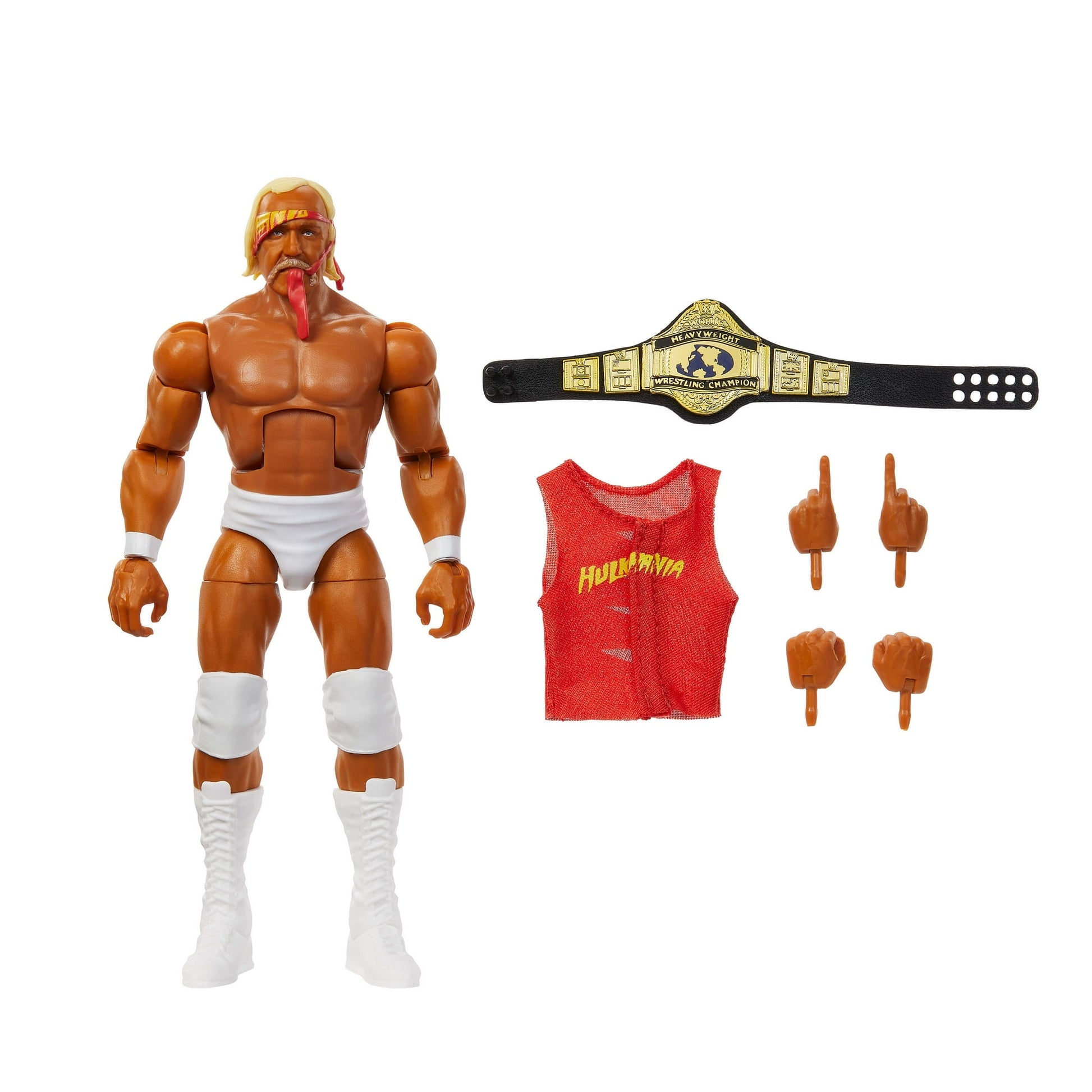 WWE Elite Hulk Hogan Action Figure, Greatest Hits 6-inch Collectible with Articulation & Accessories DAMAGED BOX