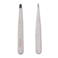 Japonesque Stainless Steel Sliver Point and Slanted Tweezer, 2 Piece