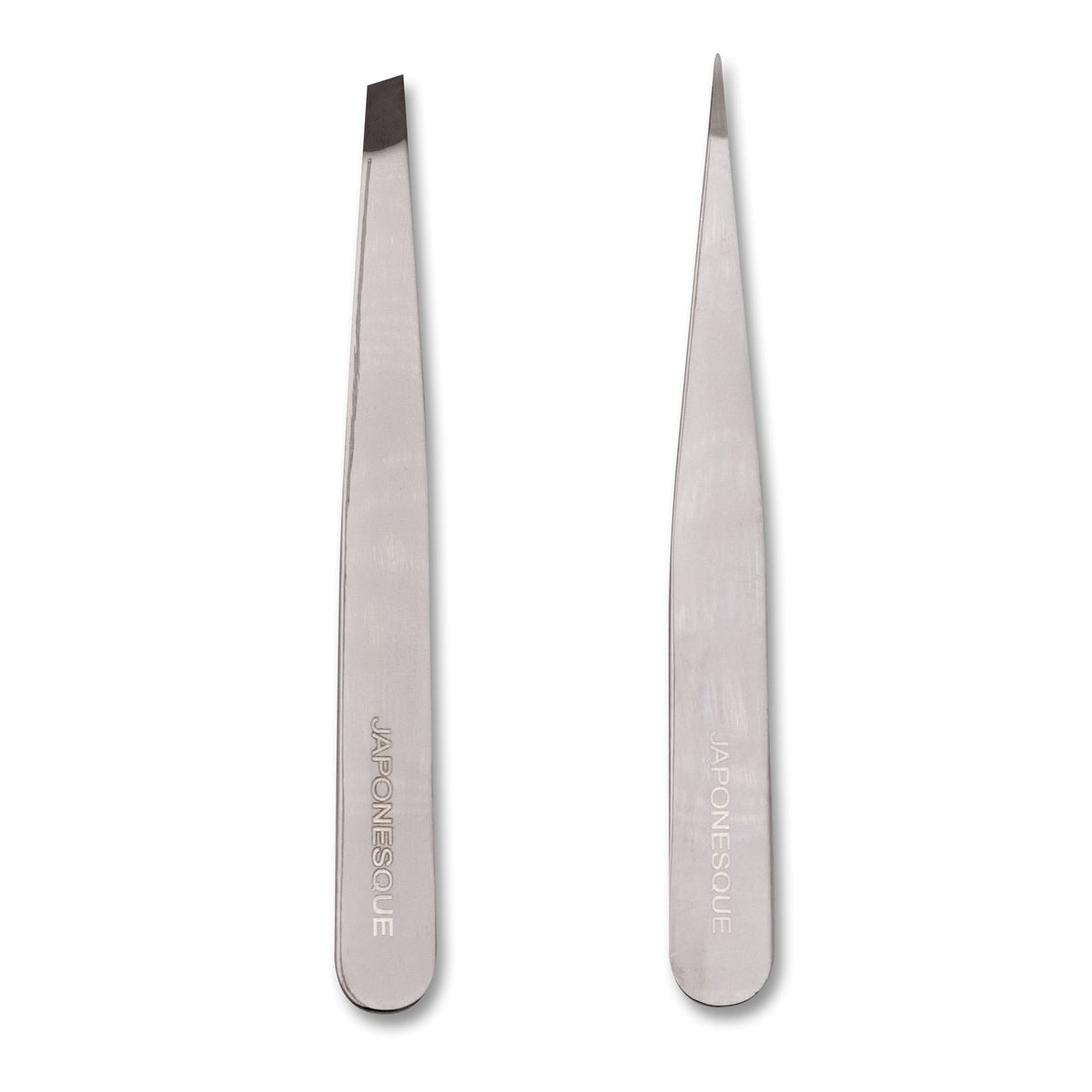 Japonesque Stainless Steel Sliver Point and Slanted Tweezer, 2 Piece