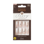 KISS Classy Premium Press on Nails, Stunning!, Pink, Long Square, 30 Count