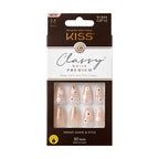 KISS Premium Classy Press-On Nails, Pink & White, Medium Length, Almond Shape, 33 Ct.