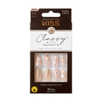 KISS Premium Classy Press-On Nails, Pink & White, Medium Length, Almond Shape, 33 Ct.