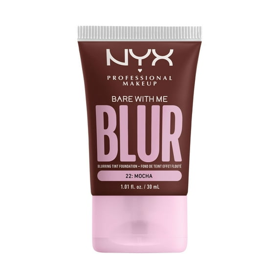 NYX Professional Makeup Bare with Me Blur Skin Tint Foundation, Medium Coverage, Mocha