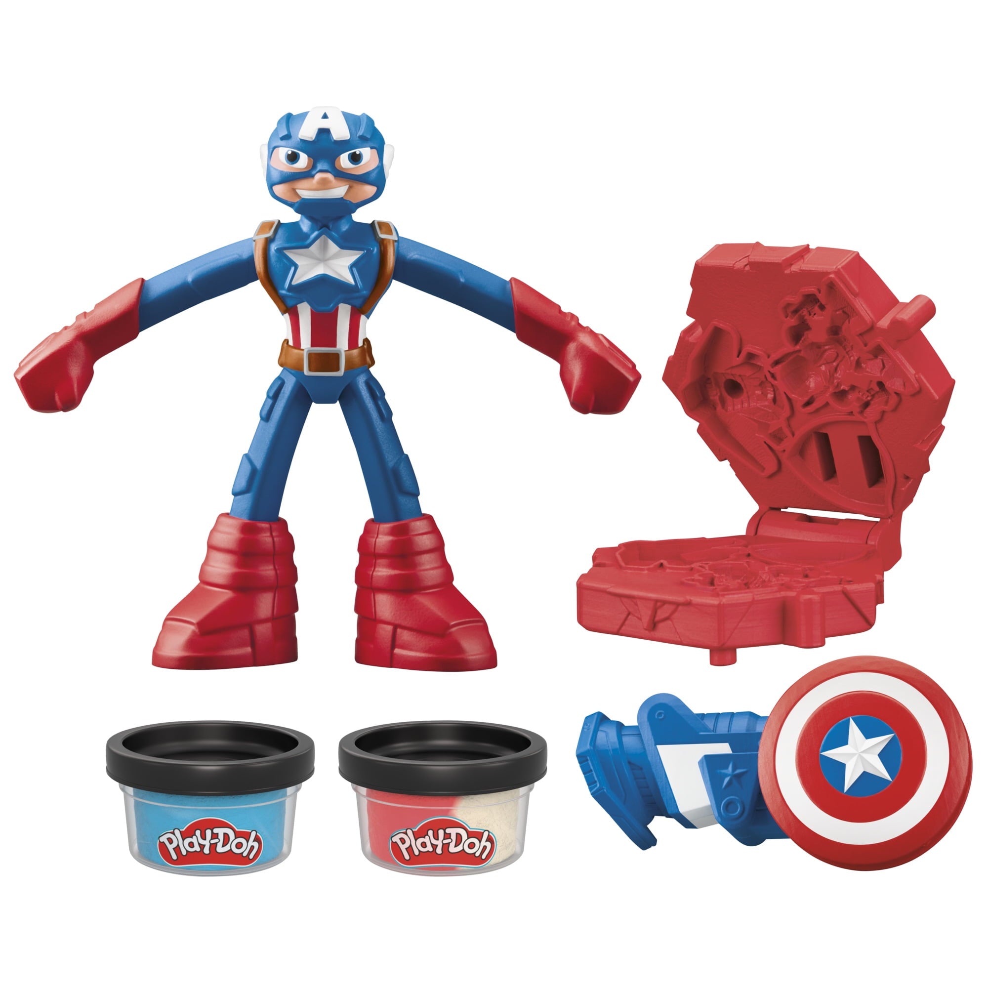 Play-Doh Marvel Captain America Stamping Shield Action Figure Super Hero Toy for Kids 4+