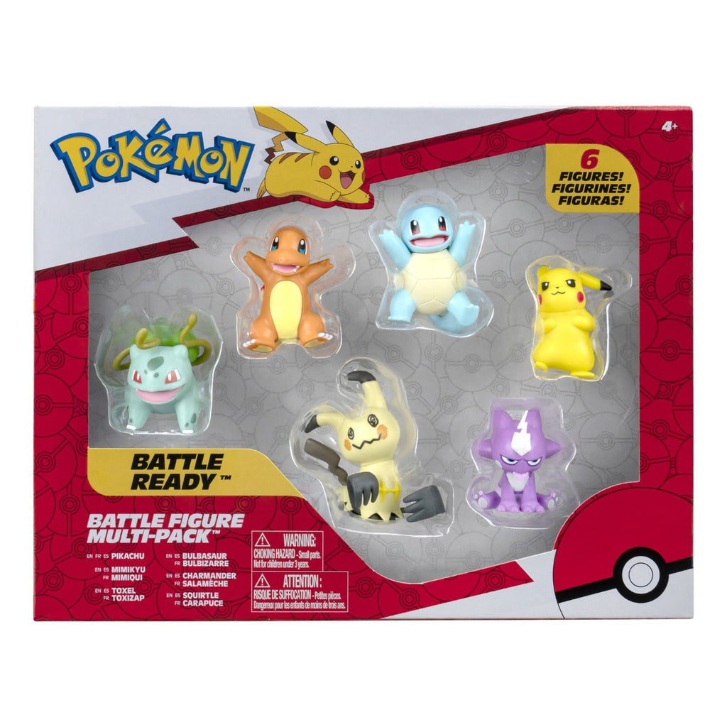 Pokemon Battle Figure Pikachu, Mimikyu, Toxel, Bulbasuar, Charmander & Squirtle Figure