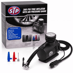 STP 300 PSI Tire Inflator with Air Pressure Gauge, 12V Portable Air Compressor for Car Tires, Balls & Inflatables