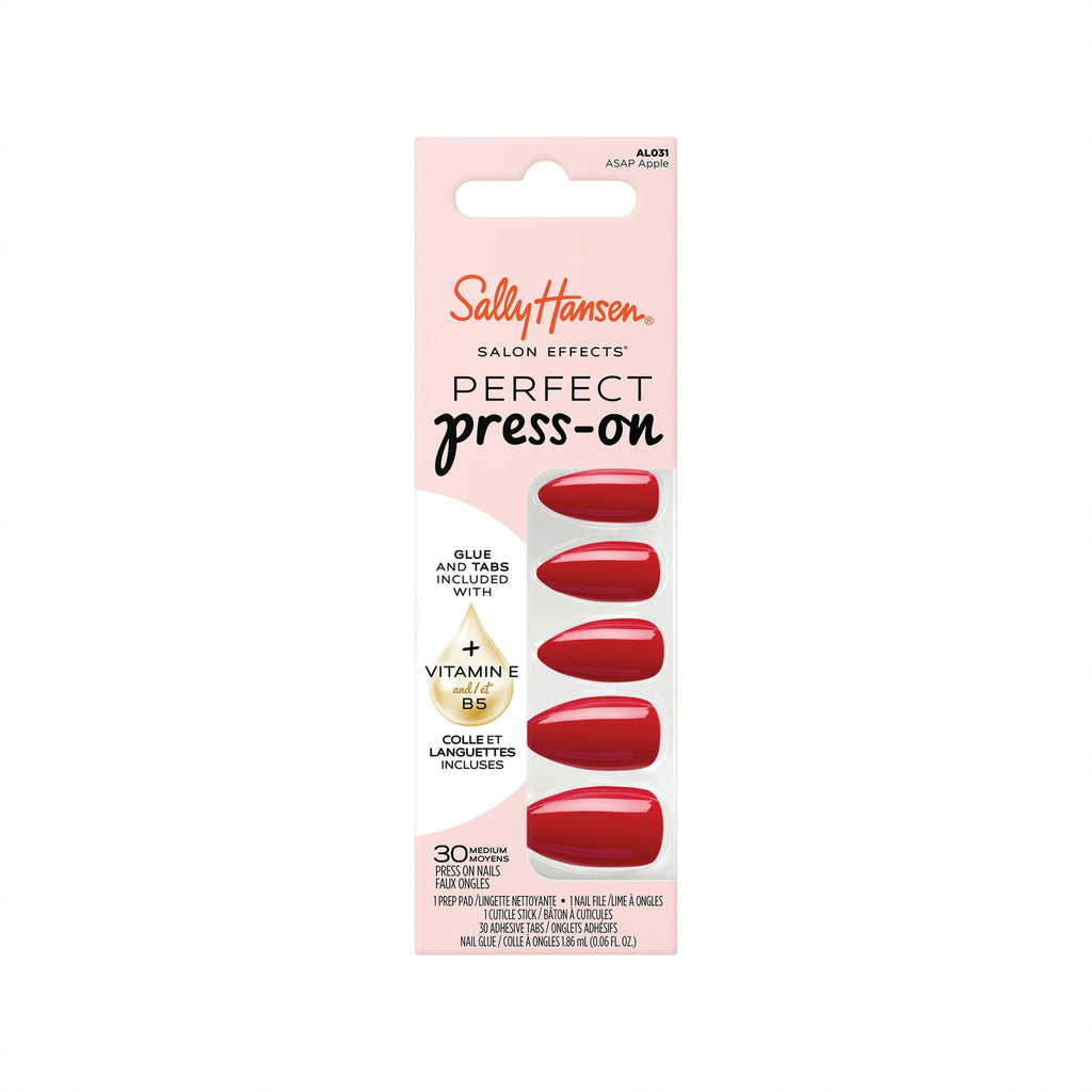 Sally Hansen Salon Effects Perfect Press-On Nails, Asap Apple, Non-Damaging, Easy to Apply