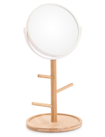 Godinger Round Tabletop Vanity Mirror Standing Tray - Beauty, Makeup and Skincare Routine Open Box