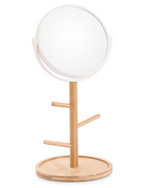 Godinger Round Tabletop Vanity Mirror Standing Tray - Beauty, Makeup and Skincare Routine Open Box
