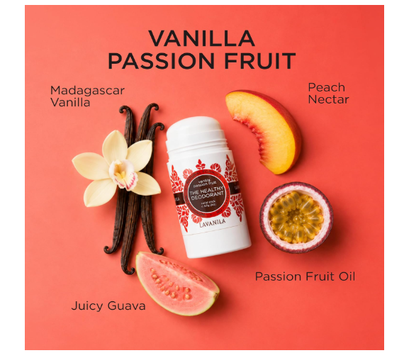 LAVANILA Vanilla Passion Fruit Natural Deodorant for Women, 2 Oz