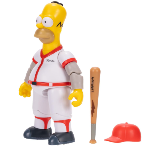 The Simpsons 5" Action Figure Baseball Homer with Bat and Removable Helmet Accessories Collectible Figure from Jakks Pacific's Wave #3 DAMAGE BOX