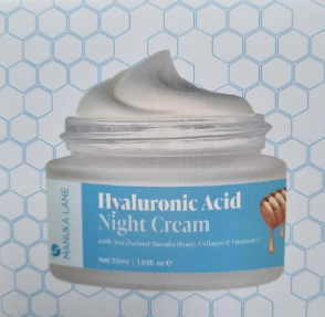 Hyaluronic Acid Night Cream for Face and Neck with Collagen, Manuka Honey, Plant Extracts & Vitamin E | Plant Based Formula | Carefully formulated to keep your skin healthy!