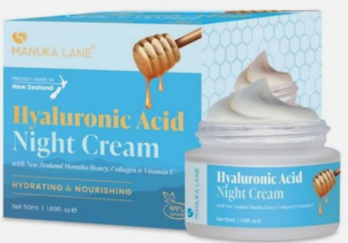 Hyaluronic Acid Night Cream for Face and Neck with Collagen, Manuka Honey, Plant Extracts & Vitamin E | Plant Based Formula | Carefully formulated to keep your skin healthy!