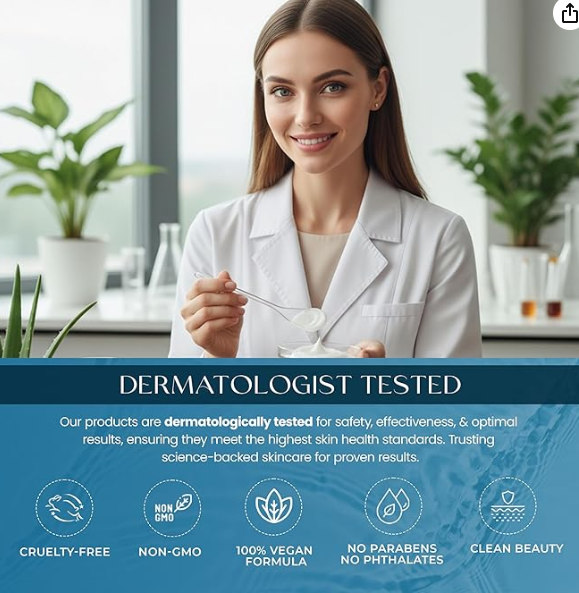 Hyaluronic Acid & Collagen Face Moisturizer – Deep Hydration & Firming Cream for Smooth, Youthful Look – Dermatologist Tested, Korean Skin Care Set, Vegan, Clean Beauty – Day & Night Duo