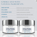 Hyaluronic Acid & Collagen Face Moisturizer – Deep Hydration & Firming Cream for Smooth, Youthful Look – Dermatologist Tested, Korean Skin Care Set, Vegan, Clean Beauty – Day & Night Duo