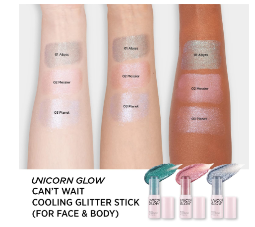 UNICORN GLOW CAN'T WAIT COOLING GLITTER STICK (for FACE & BODY) 02 MESSIER