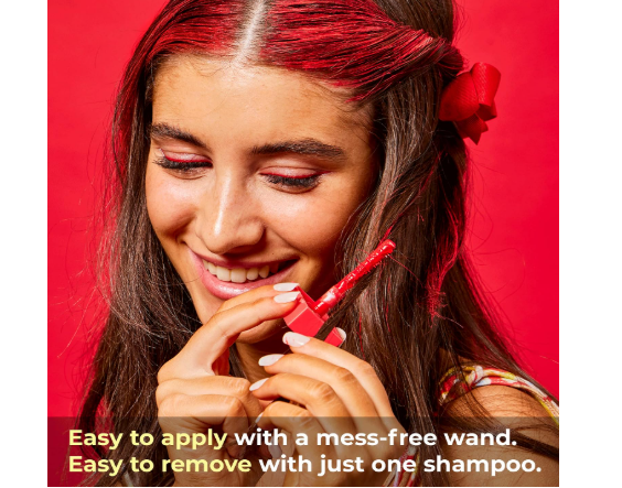 Hally Hair Shade Stix, Red Temporary Hair Dye for Kids & Adults Washable